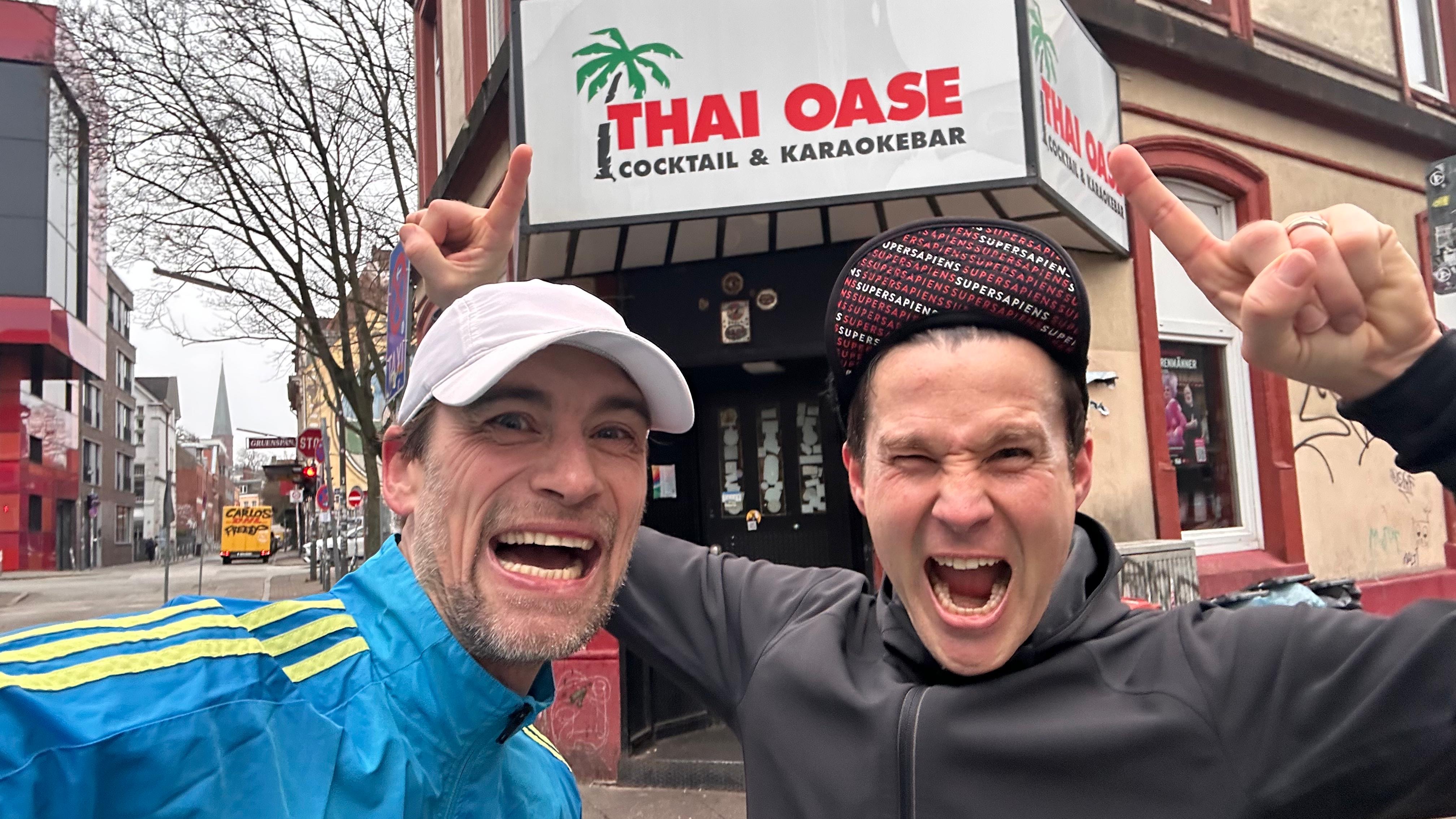 Kaspar and Nic after training, Hamburg